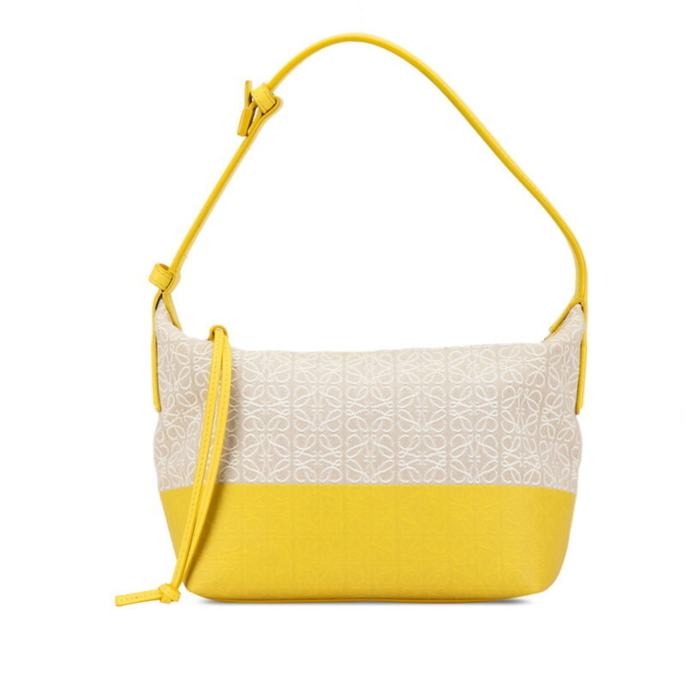Loewe Anagram Cubby Shoulder Bag Beige Yellow